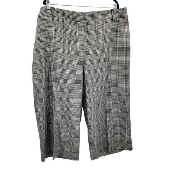 Lane Bryant Jorks Shorts Pants High Rise Glen Plaid Black Sz 22 Academia Long - Picture 1 of 8